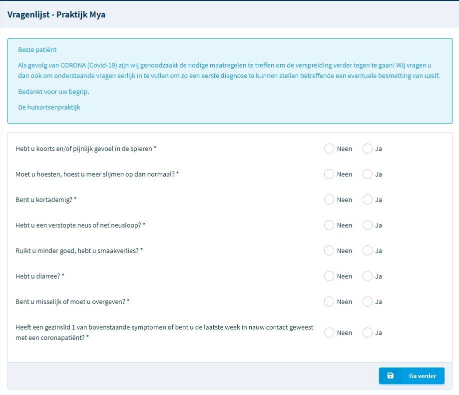 Online triage dankzij beslissingsboom Mya online agenda